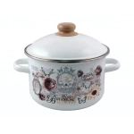 Кастрюля эмалированная 4,0л цилиндр Roses