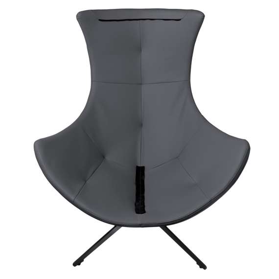 Кресло Hugo тёмно-серая экокожа, шенилл