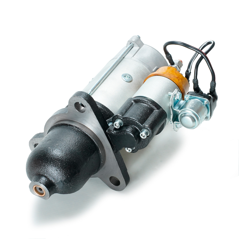 Стартер редукторный, КамАЗ, УРАЛ, ЛИАЗ, ЛАЗ, дв. КамАЗ ЕВРО-2, 24 В, 9 кВт, 10 зуб., герметичный, с доп. реле плавного включения (ан. СТ142-10, 4554, 9102)