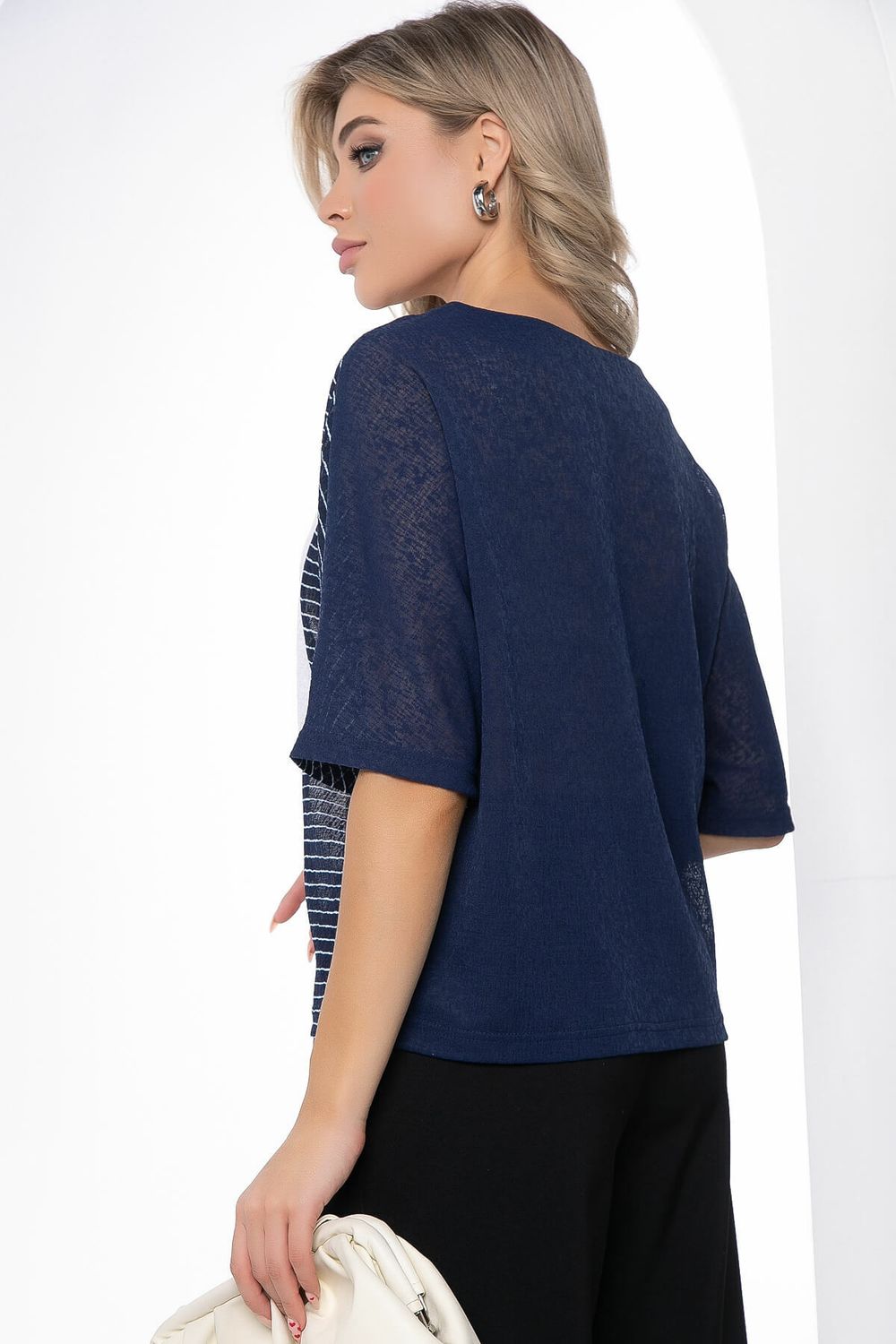 Блуза "Стильный замысел" (сине-белая) Б9039 LT Collection