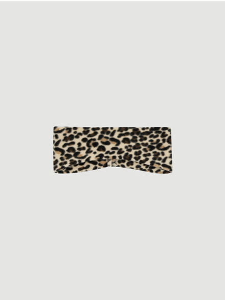 Флисовая повязка двухслойная Mjölk Beige Leopard