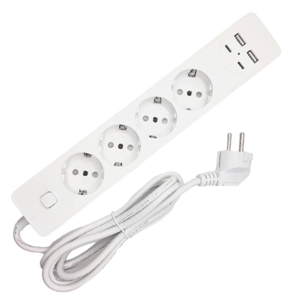 Удлинитель 4гн 2м с/з с выкл +2USB +2TYPE