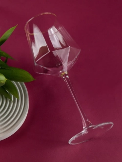 Бокалы для вина 2 шт с золотой каймой 430 мл