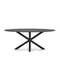 Стол Argo с черным стеклом и черными стальными ножками Ø 200 x 100 см