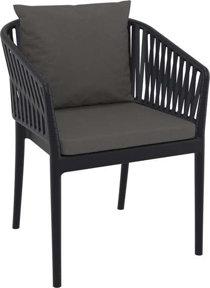 Кресло пластиковое Portofino, черный, темно-серый