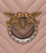 Кожаная сумка-мессенджер LOVE CLICK BAGUETTE MINI NAPPA Pinko - пудро-розовый(100068 A10Q)