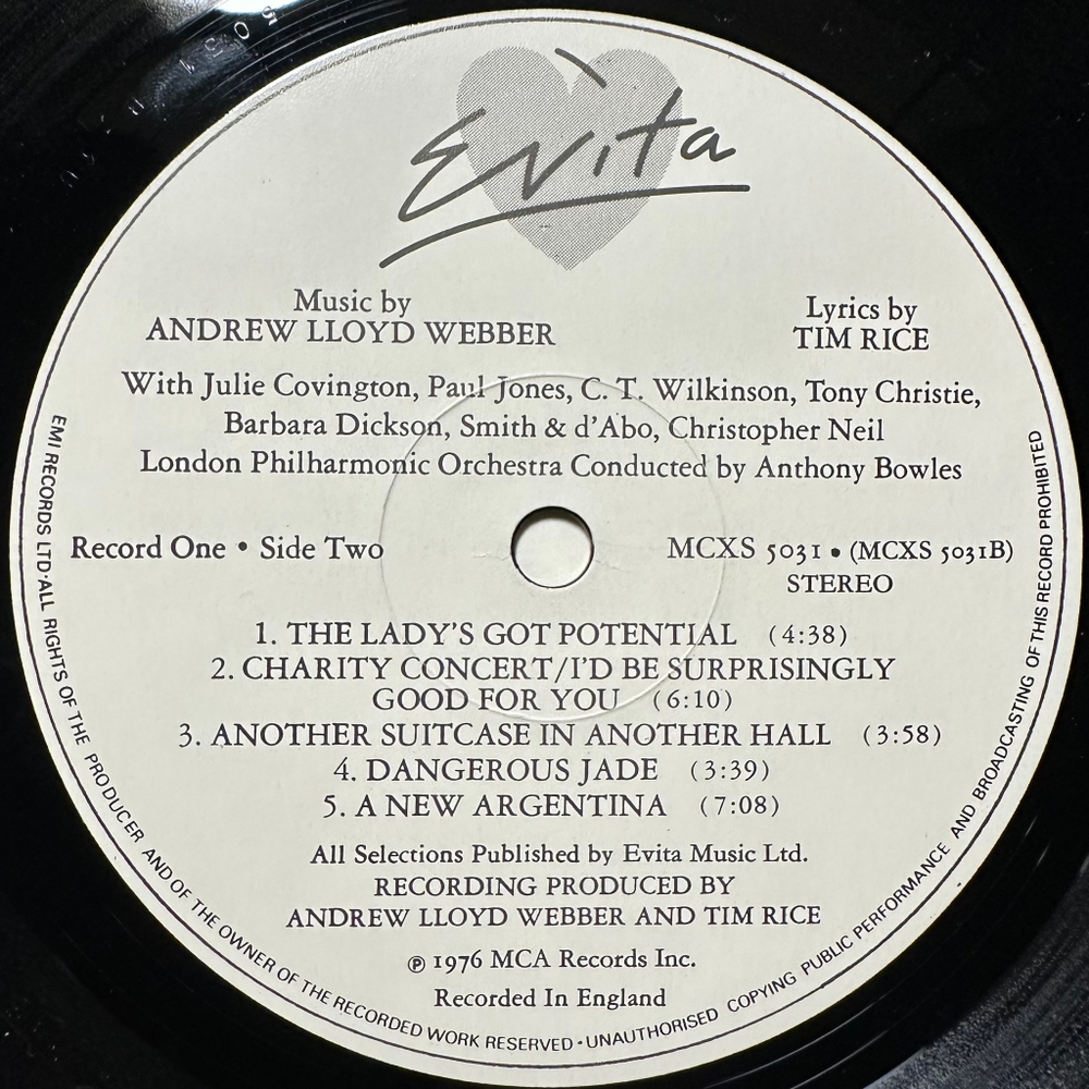 Andrew Lloyd Webber, Tim Rice - Evita 2LP (Англия 1976г.)