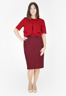 Блузка 1642Ла, красный #450Кд091642Ла