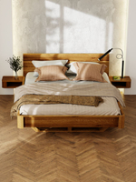 Кровать 200х200, Калантея, двуспальная, из дерева, парящая, массив дуба, Dipriz