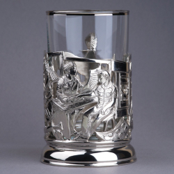 Подстаканник Медики с никелированием в подарочном футляре