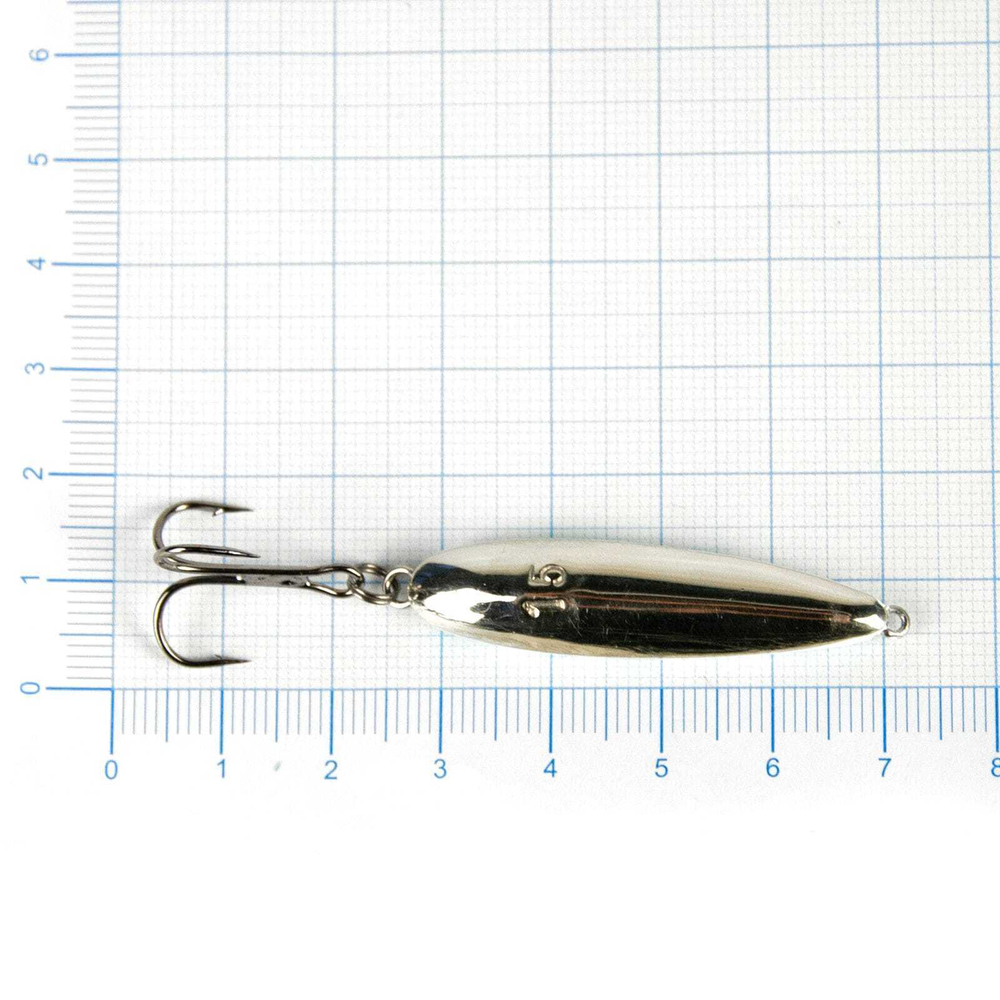 Блесна (пилькер) ЖОР "Алтынка" с тройником (50мм), Нейзильбер светонакопительная