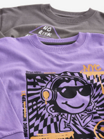 Пижама для мальчика Next B82-968, 2 шт., Серый, Фиолетовый