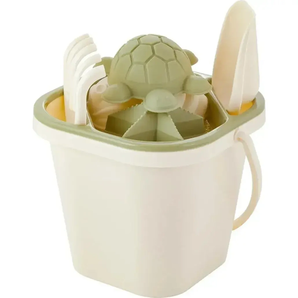 Набор песочный Lalababy for Green Republic (ведерко, сито, совочек, грабельки, 4 формочки)