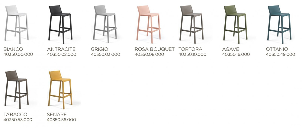 Стул пластиковый барный Nardi Trill Stool, розовый