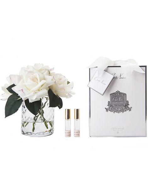 Букет бледно-розовых французских роз в прозрачной вазе "ёлочка", Cote Noire