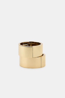 ZARA НАБОР ИЗ ДВУХ ЖЕСТКИХ МЕТАЛЛИЧЕСКИХ БРАСЛЕТОВ, ЗОЛОТИСТЫЙ