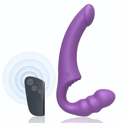 Фиолетовый безремневой страпон Straples Strap-On Dildo (Цвет: фиолетовый)