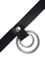 Черный чокер-ошейник с кольцом в кольце (Цвет: черный)