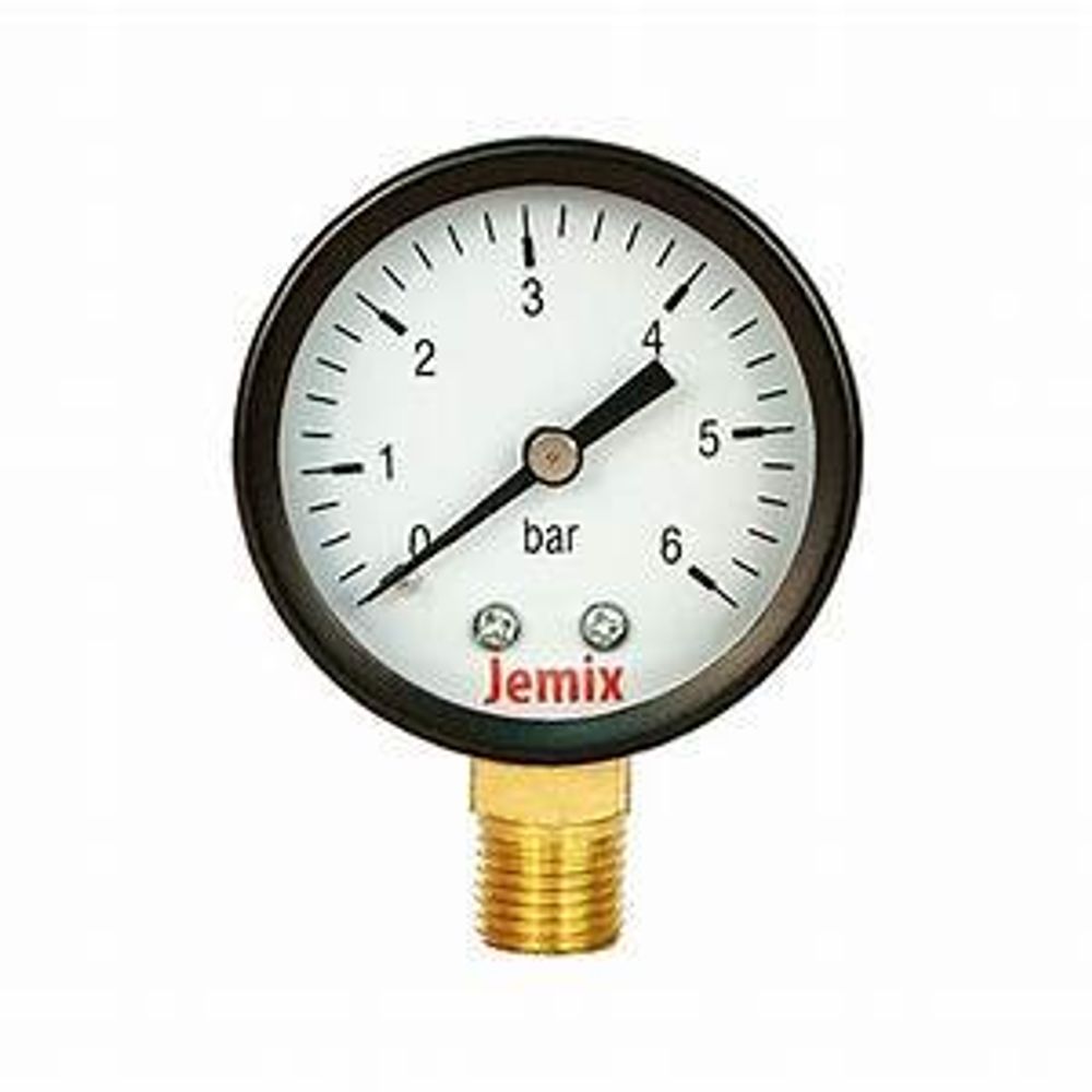 Манометр радиальный JEMIX XPS-R подключение 1/4&quot;, 0-6 бар, диаметр 50мм