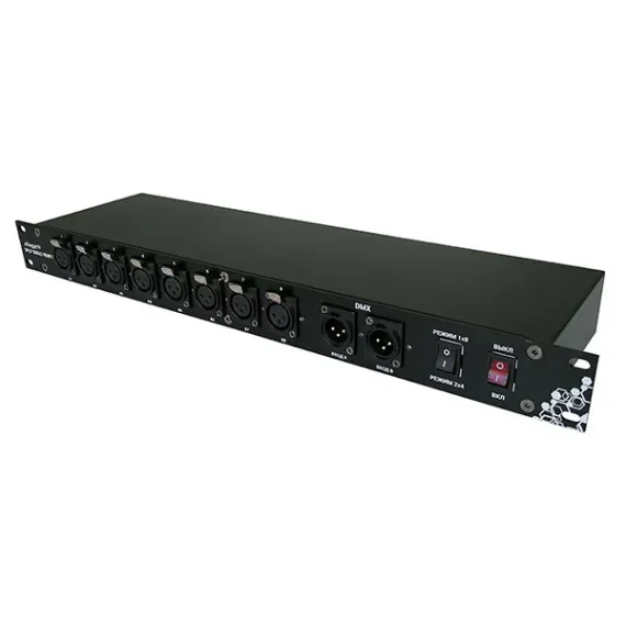 STAGE4 Split Toggle Front RE Рэковый DMX-сплиттер / 1U / Оптическая развязка портов / RDM / 1 вход и