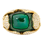 Кольцо с Изумрудом, Цаворитами и Бриллиантами, R0024-0/8