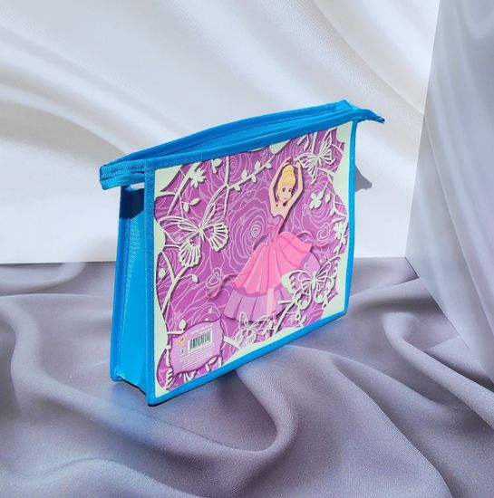 Папка на молнии А5 ПВХ Единорог, синяя