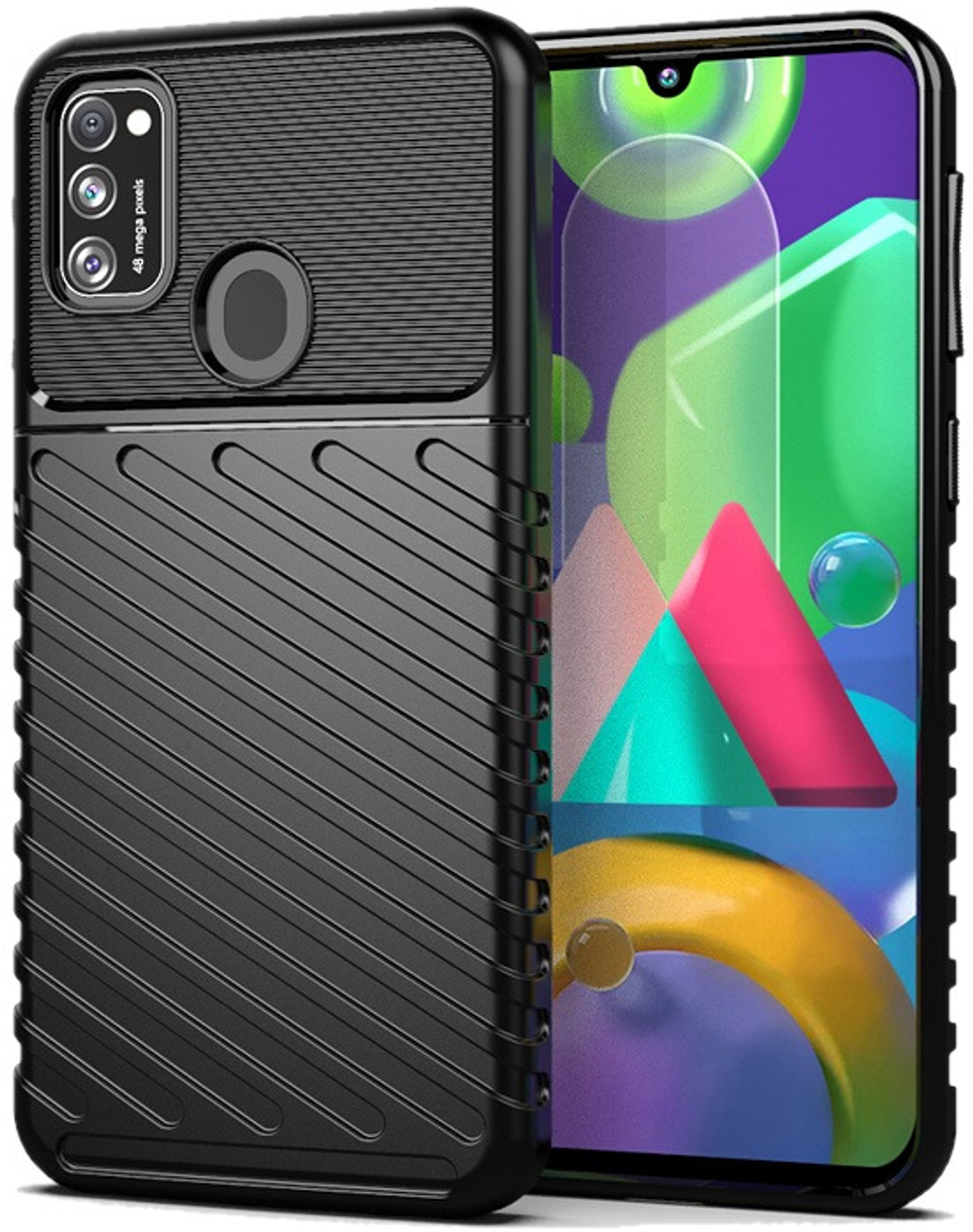 Чехол черного цвета для Samsung Galaxy M21, серия Onyx от Caseport