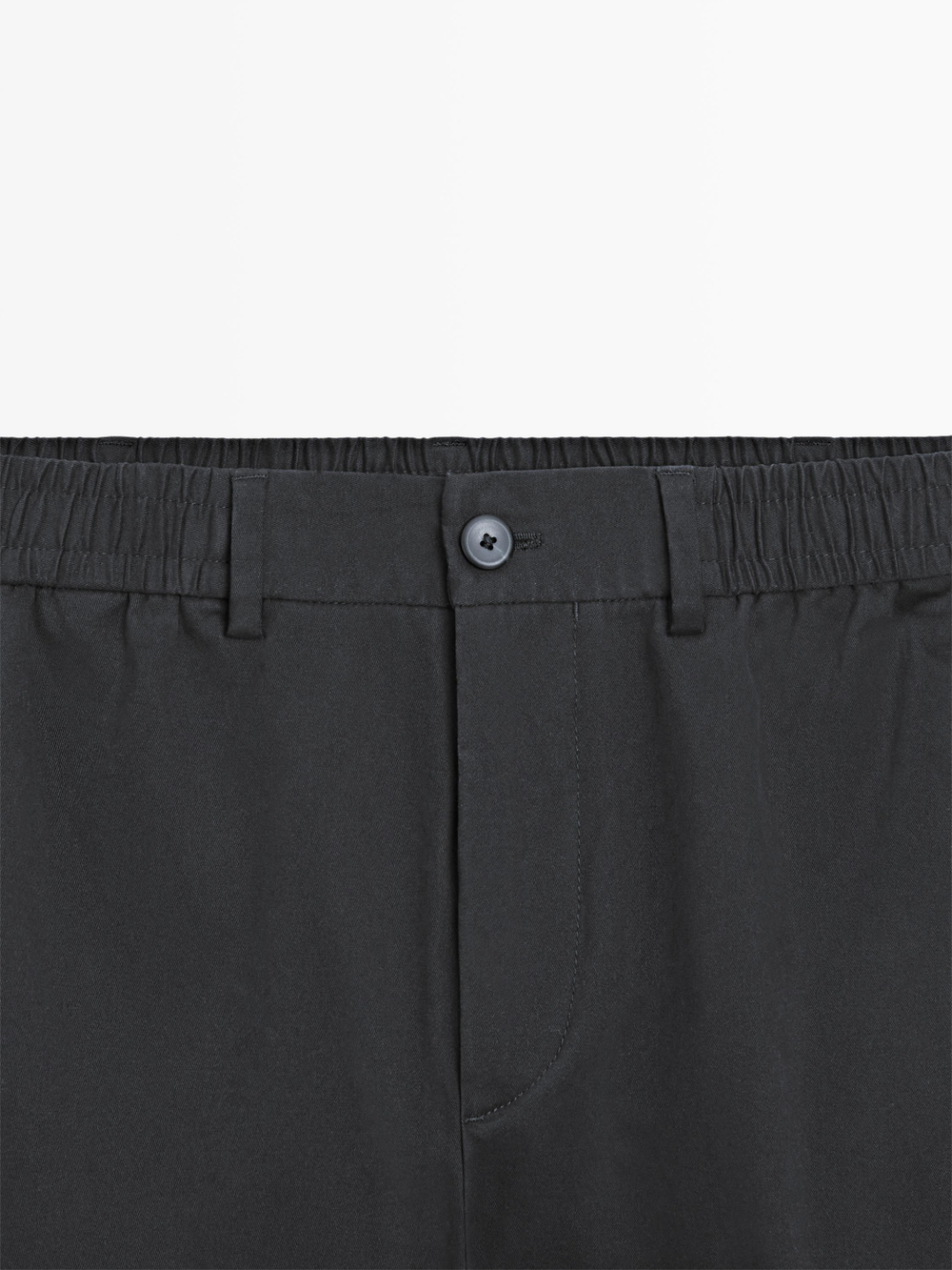 Massimo Dutti Брюки-джоггеры из смесовой хлопковой ткани, темно-синий