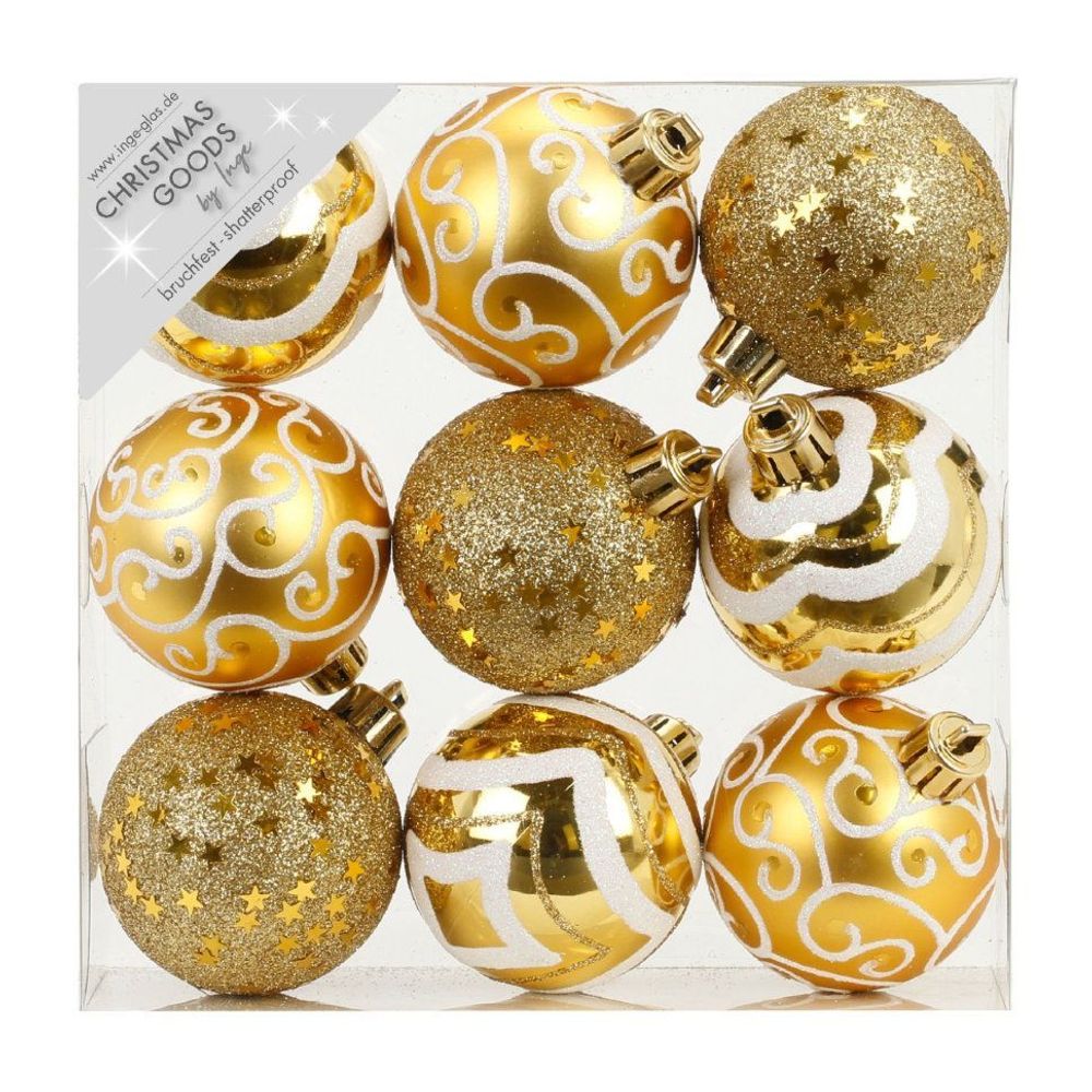 Набор ёлочных шаров INGE&#39;S Christmas Decor 81074G001 d 6 см, золото (9 шт)
