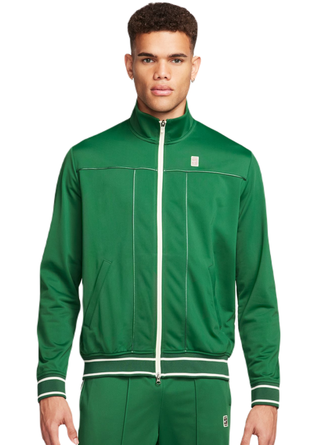 Мужская теннисная кофта Nike Court Heritage Suit Jacket - gorge green/coconut milk
