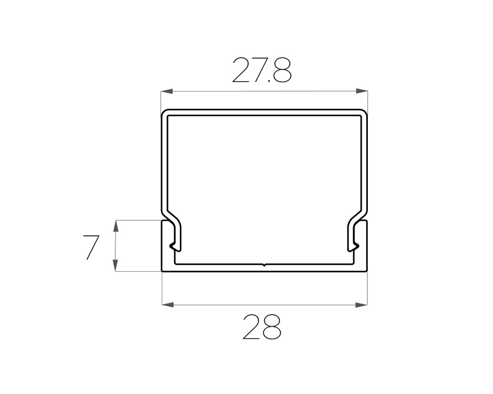 Профиль накладной алюминиевый LC-LP-0728-2 Anod