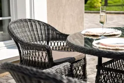 "Дольче" обеденная группа из искусственного ротанга, цвет графит