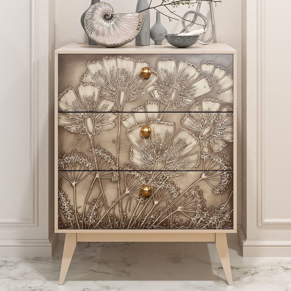 Комод Маки с 3 ящиками Айвори