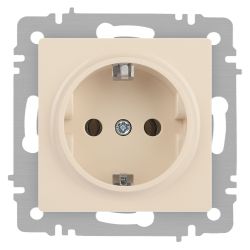 Розетка Intro Accent 6-202-02 2P+E Schuko 16А-250В IP20 СУ AL/CU слоновая кость | Intro