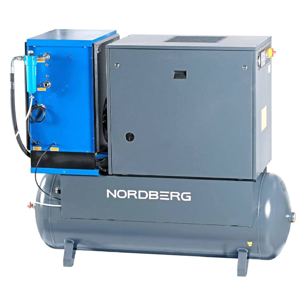 Компрессор винтовой, 15 кВт, 2250 л/мин, 10 бар, ресивер 500 л NORDBERG NCS500/2250-10