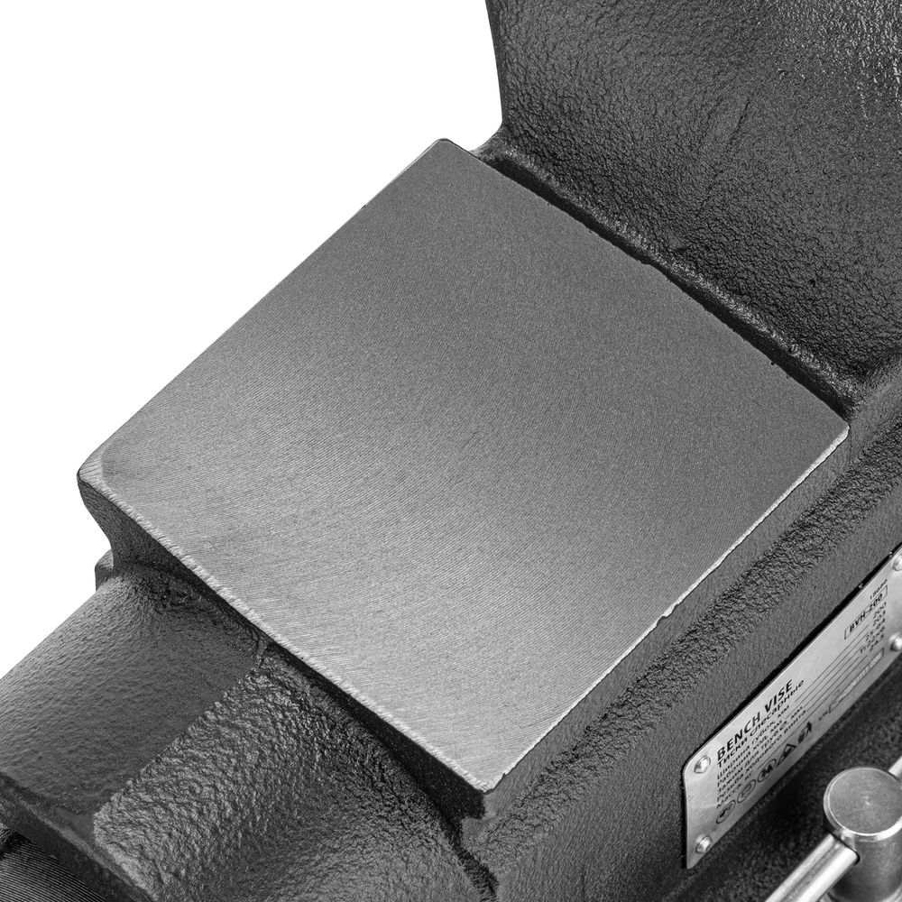 Тиски слесарные BVH-200, 200 мм, поворотные, стальная направляющая, с наковальней //Denzel