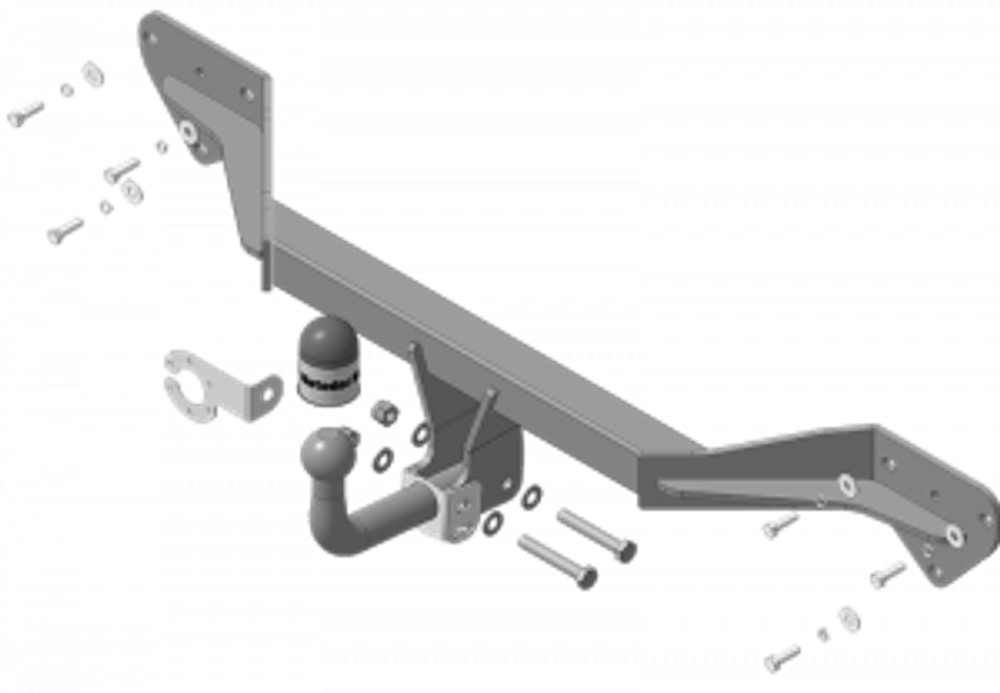 Фаркоп Motodor Toyota Aqua, Prius c 2011 -2019 (оцинк. Шар) арт.92519-A
