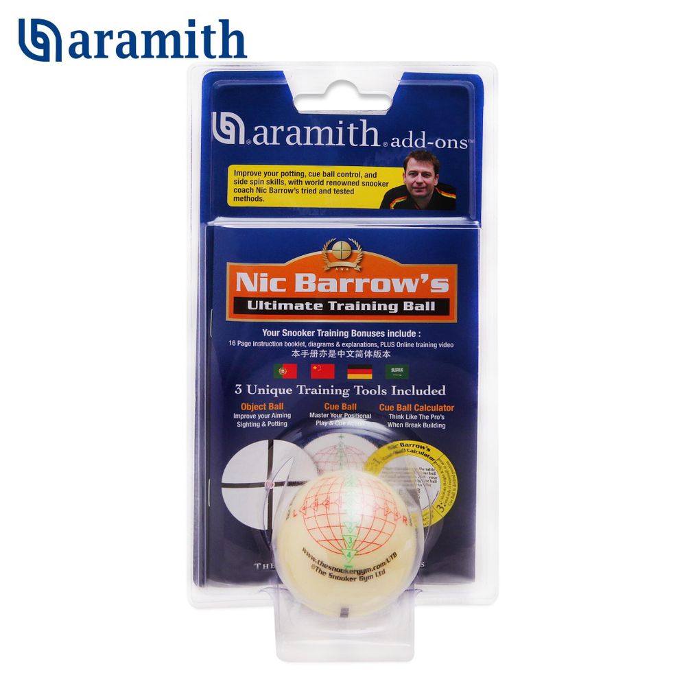Тренировочный шар Snooker Aramith Nic Barrow`s Ultimate Training Ball ø52,4мм блистер