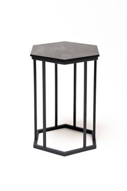 "Женева" интерьерный стол из HPL шестиугольный, D40, H55, цвет "серый гранит"