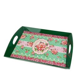 Поднос сервировочный "Цветочные кружева" 42,5*32,5*5,5см. (полимерные материалы)