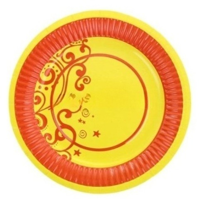 Тарелка картонная d-230 ламинированная "Оранж" (100/1000 шт.) Фабрика Посуды