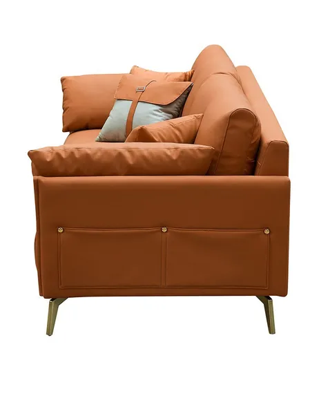 Трехместный диван Lucca 220 см, натуральная кожа цвета Camel