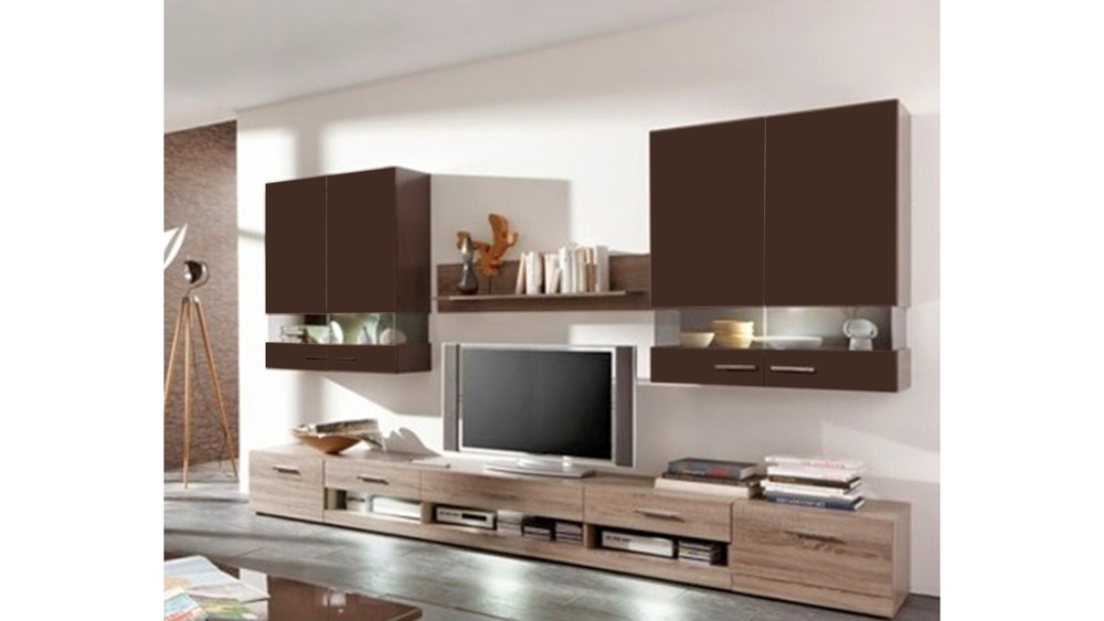 Гостиная Софа Венге 0854 BS / Дуб Винтаж Оксид 5194 SN 311*50*200 см,    Фиеста