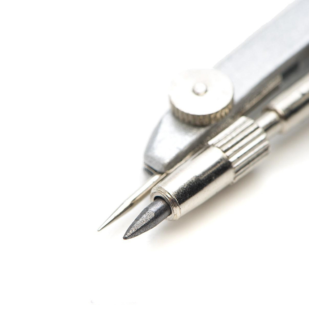 Циркуль для черчения с запасным грифелем, MC-Basir, школьная готовальня с простым циркулем в кейсе, металлический, 13.5 см