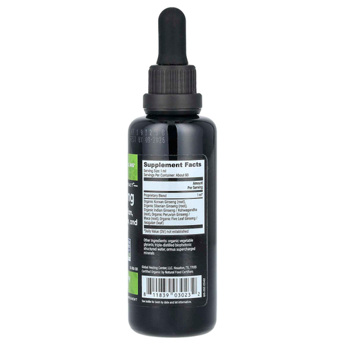 Global Healing, необработанный травяной экстракт, 5 женьшеня, 59,2 мл (2 жидк. унции)