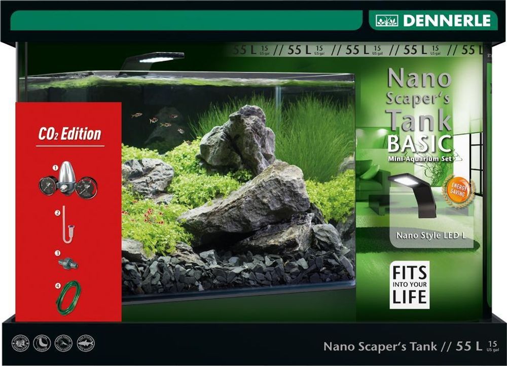 Аквариум Dennerle Nano Scaper&#39;s Tank Basic Style LED Limited Edition 55л