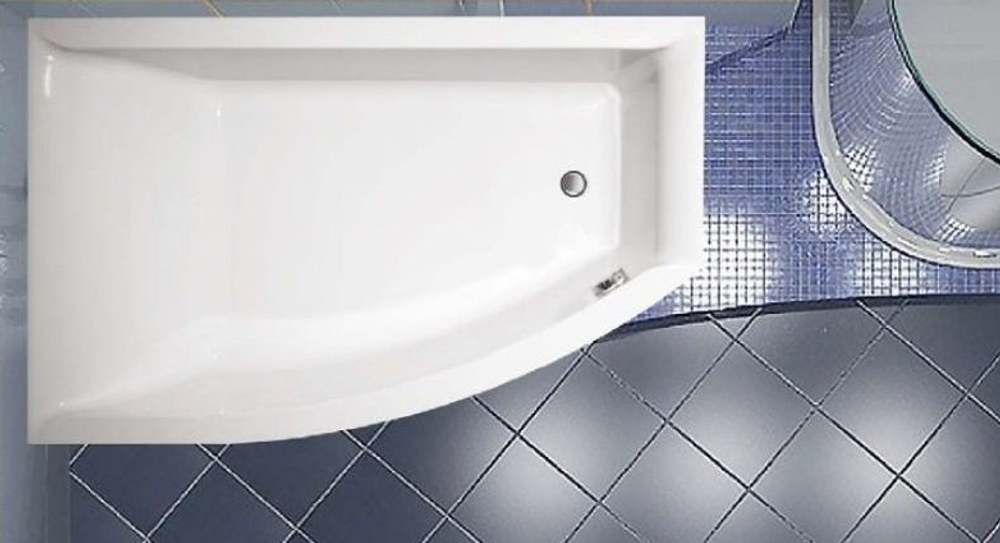 VERONELA OFFSET Ванна акриловая асимметричная 160х105х45 см, с каркасом, левая, белая