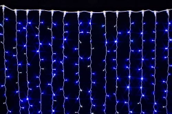 Светодиодный занавес с мерцающим диодом 2*3 м., 420 синих LED ламп, белый провод, Winner Light (b.03.6W.420+)
