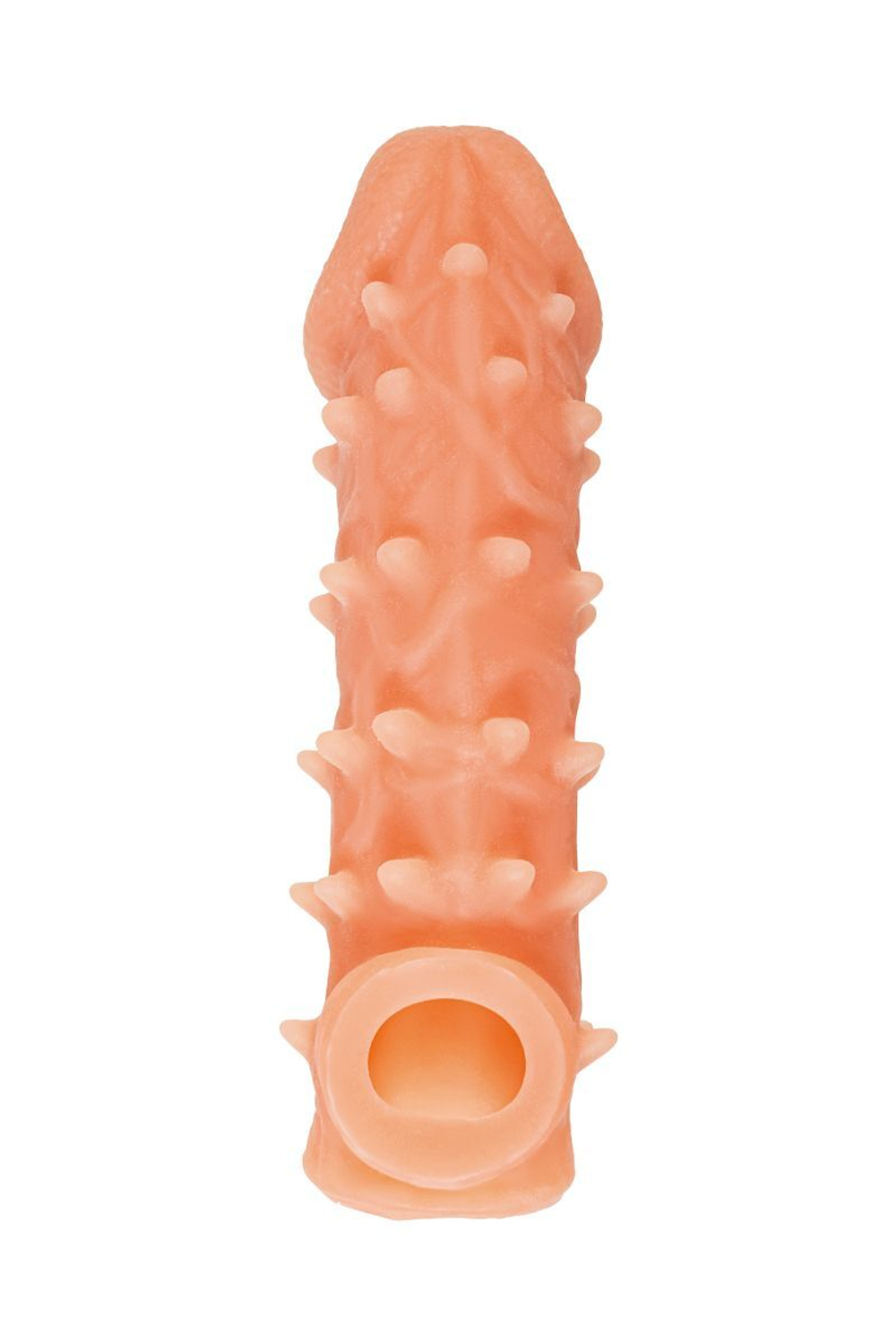 Телесная закрытая насадка с пупырышками Cock Sleeve Size L - 17,6 см.