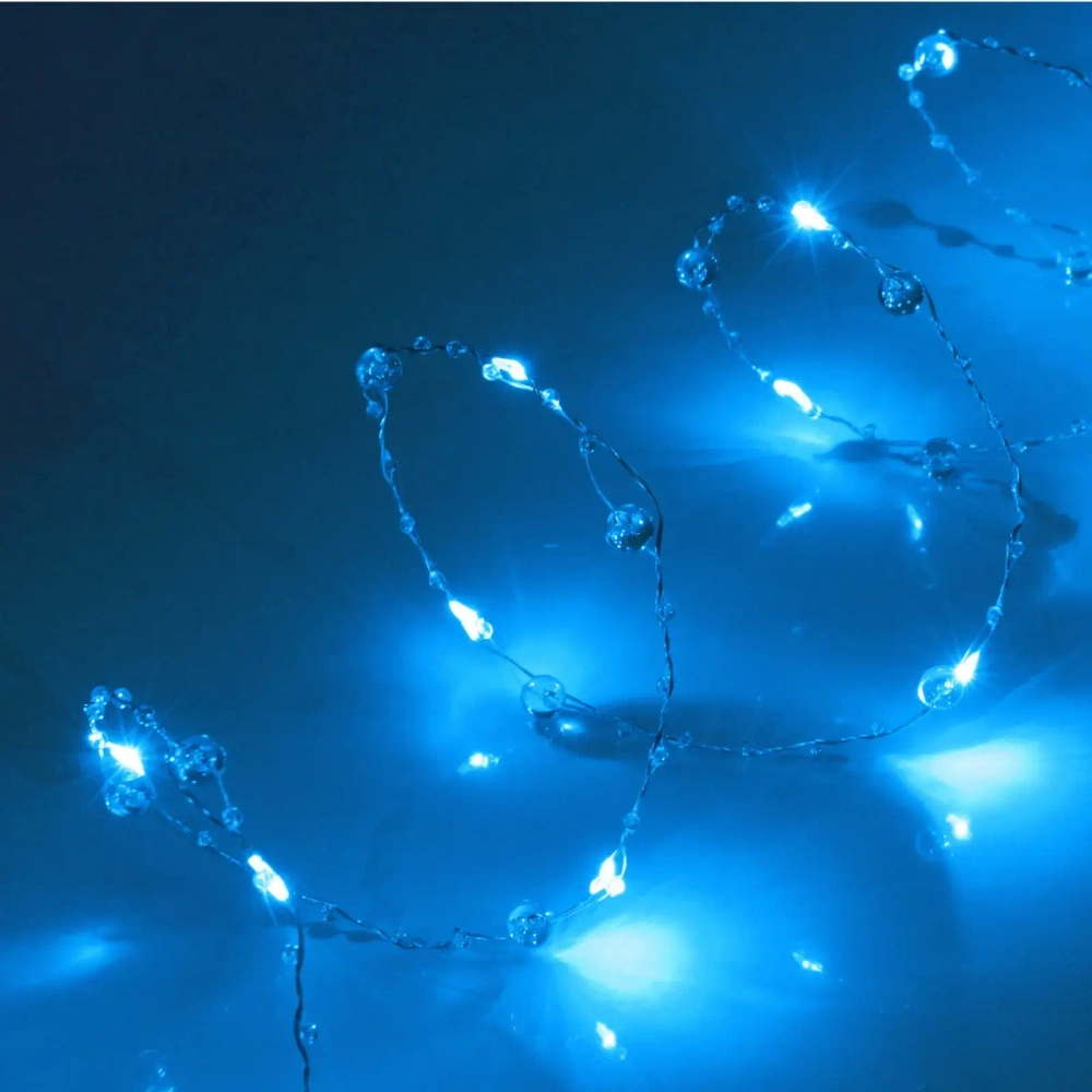 Гирлянда для дома НИТЬ «Льдинка» 5 м 50 ламп LED, 8 реж,IP-20, Голубой